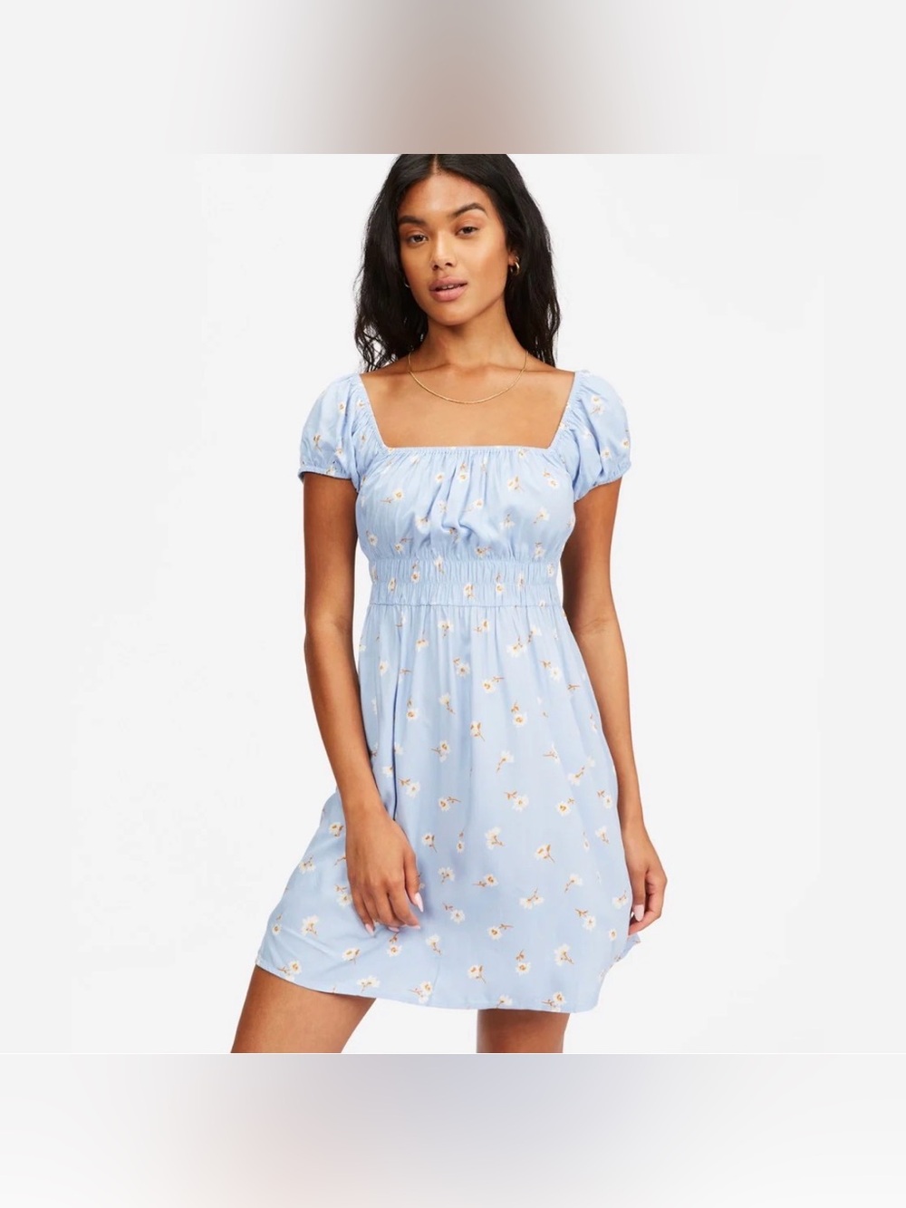 🌼Billabong Wildflower Floral Mini Dress Light Blue Daisy🌼